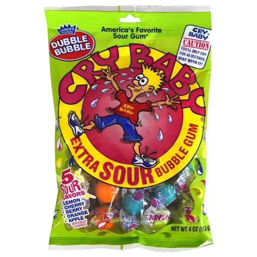 Cry Baby Extra Sour Gum, Best By: 04/2025