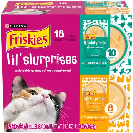 Lil Slurprises Chicken & Whitefish Gravy Wet Cat Food, 18/Pack Best By: 03/2023